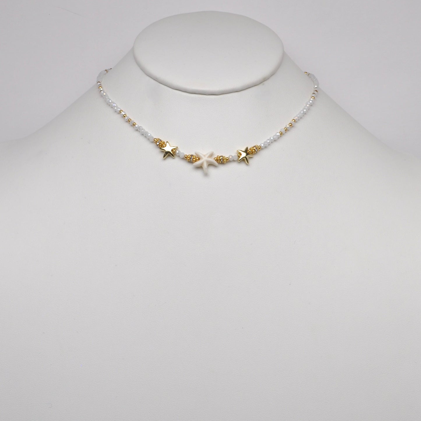 Crystal Starfish Charm Necklace