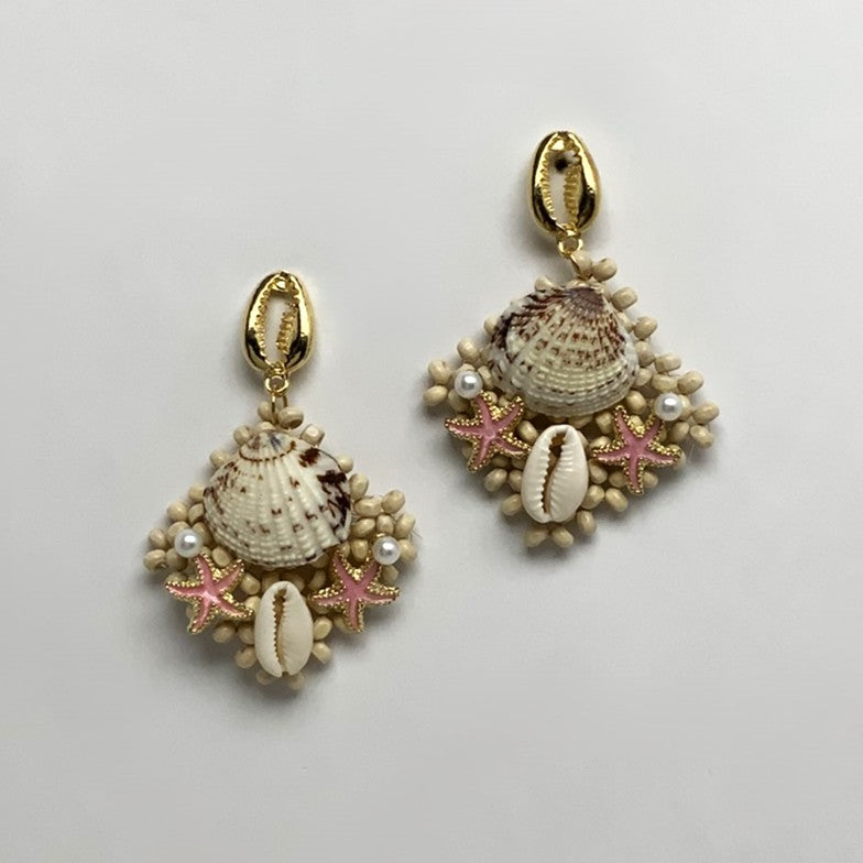 Sea Life Cluster Drop Earrings