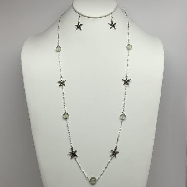 Starfish Sea Glass Necklace Set