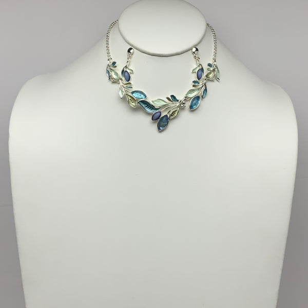 Leaf Vine Enamel Necklace Set