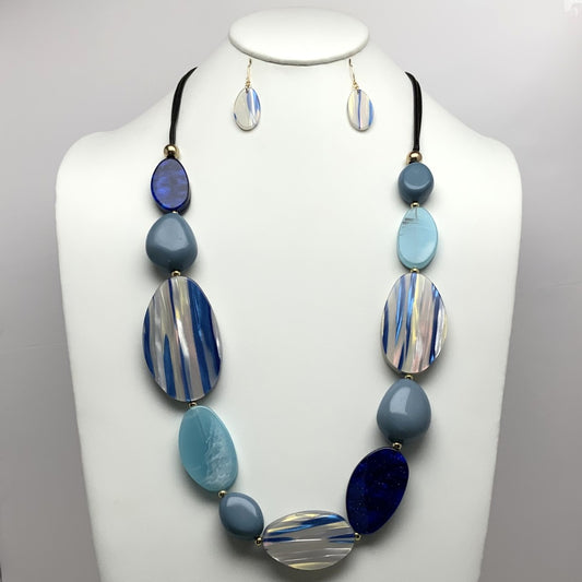 Lucite Pieces Cord Necklaces