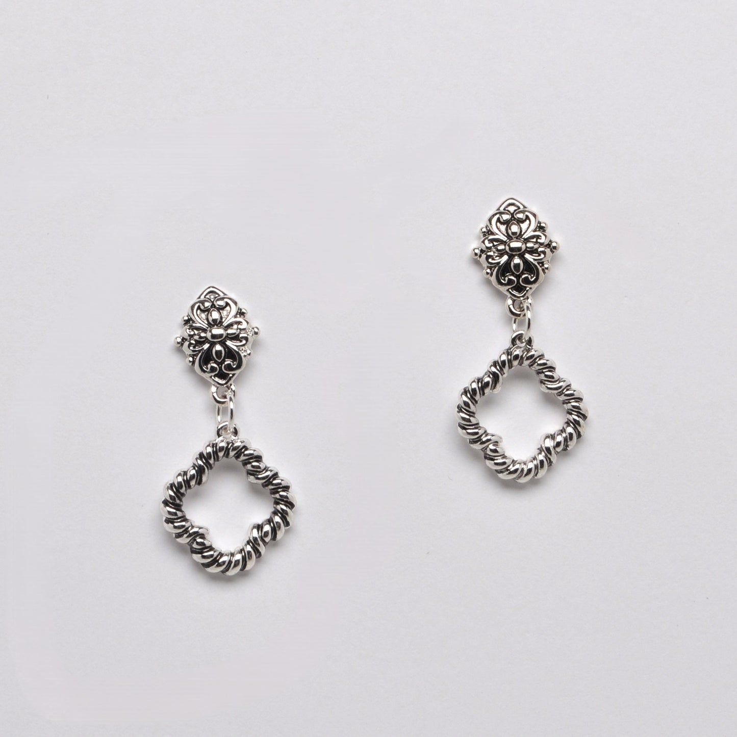 Filigree Dangle Clover Earrings