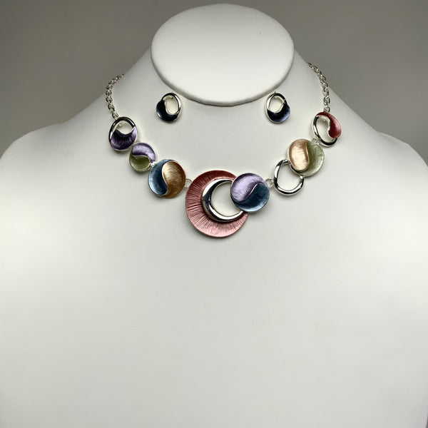 Two-toned Swirl Necklace Set