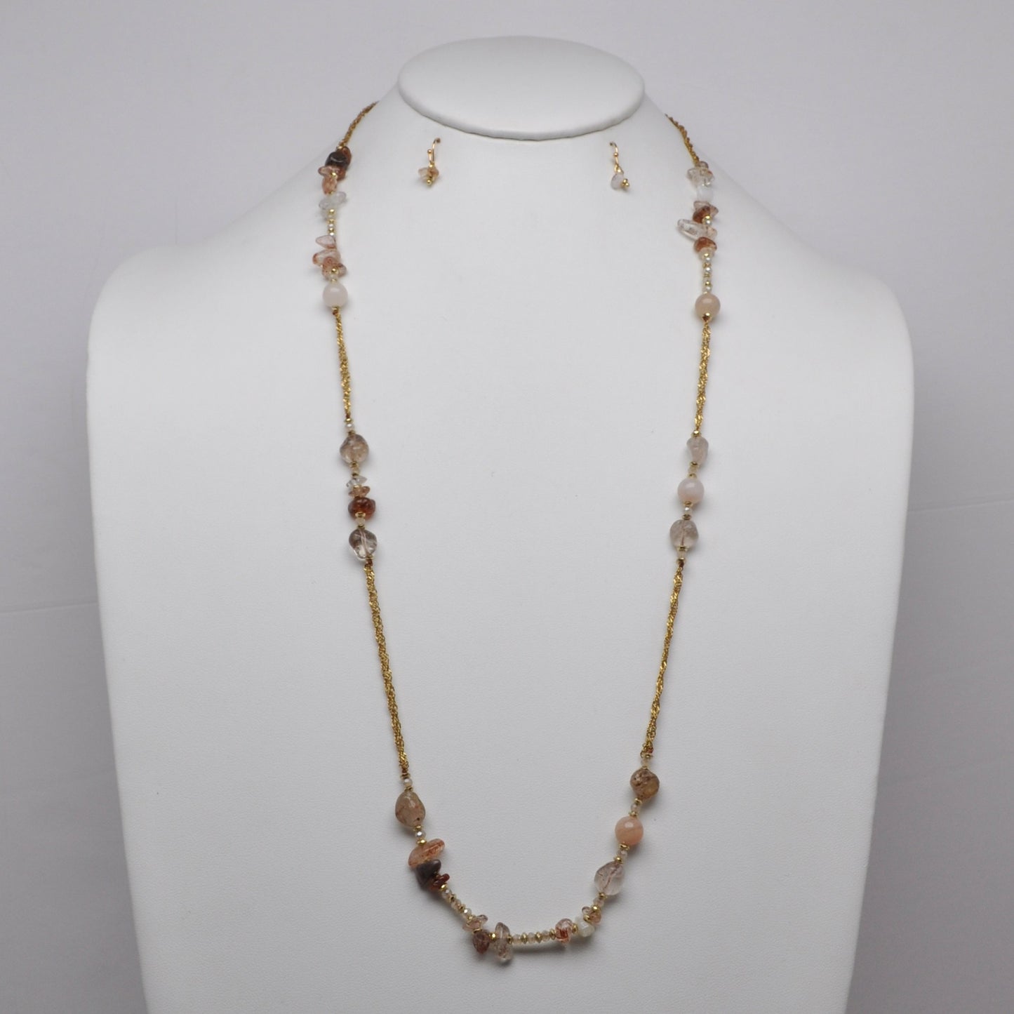 Long Dainty Gemstone Jewelry Set