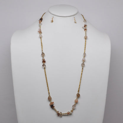 Long Dainty Gemstone Jewelry Set