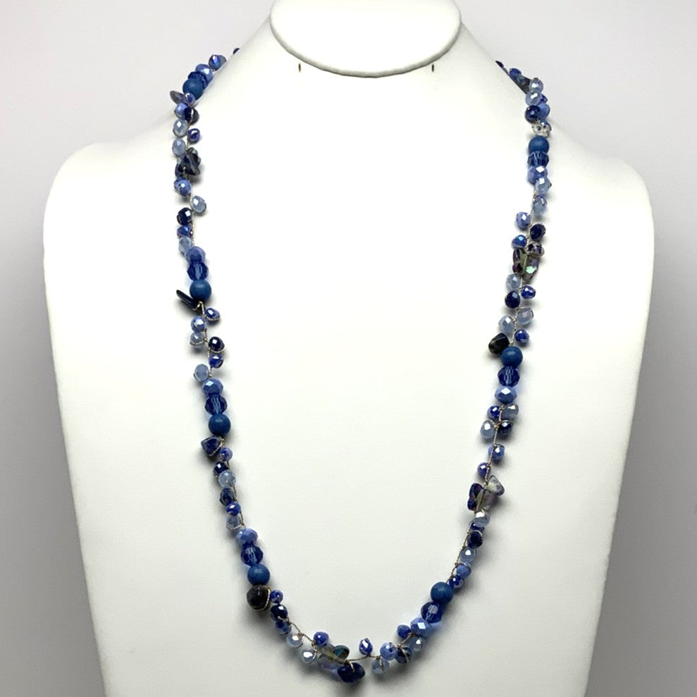Adjustable Crystal Beaded Drop Necklace