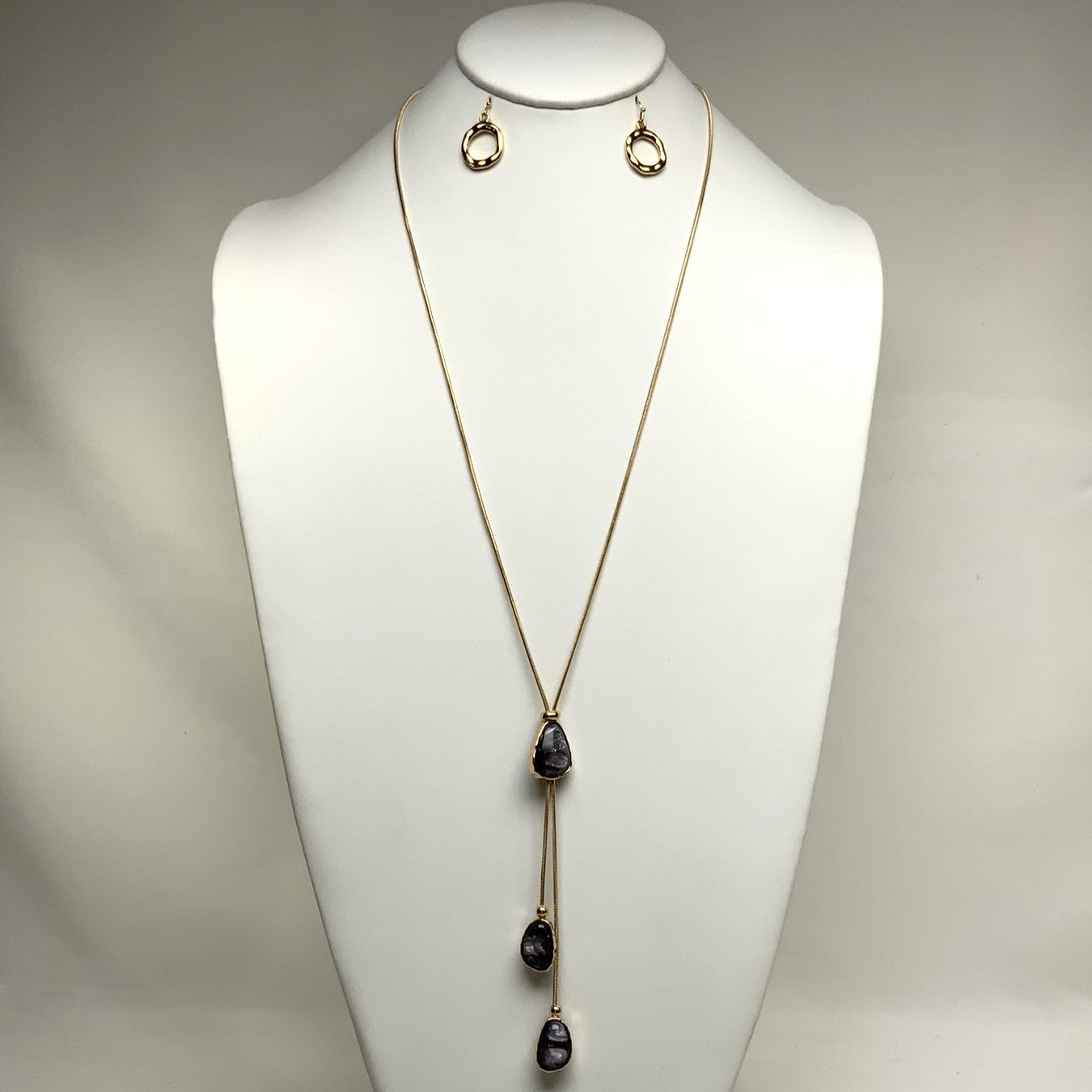 Snake Chain Enamel Tassel Necklace Set