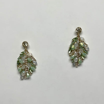 Crystal Leaf Drop Earrings