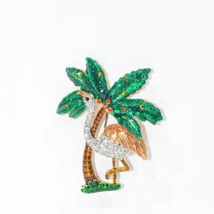 palm tree and flamingo pin
