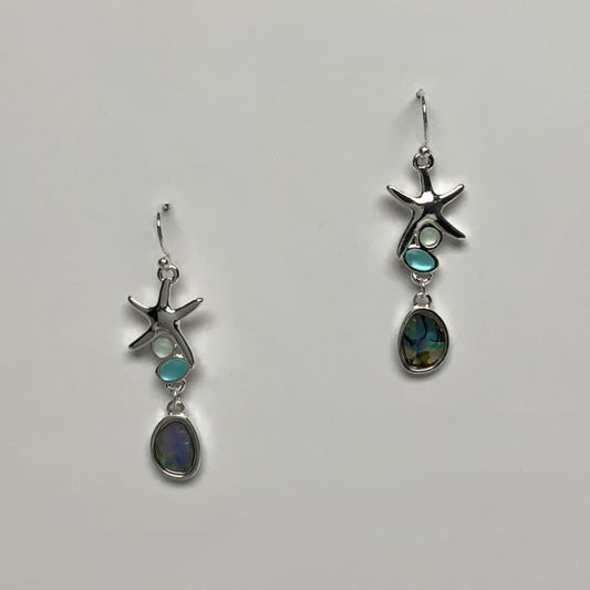 Starfish Enamel Dangle Earrings