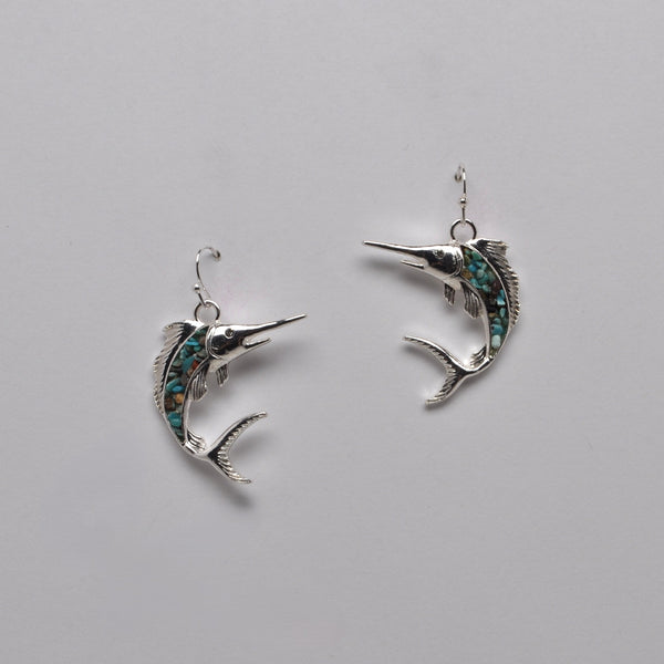 Swordfish Stone Filled Earrings