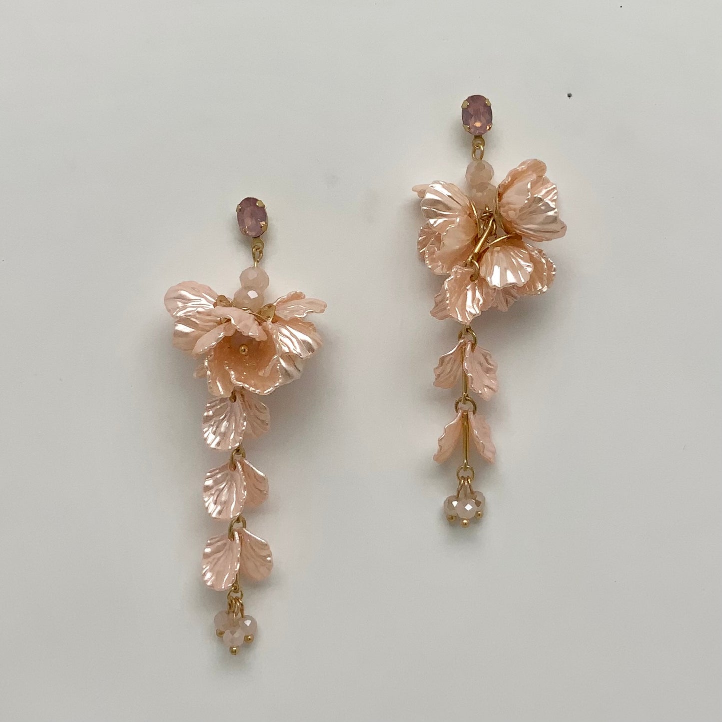 Pearlescent Ethereal Flower Dangle Earrings