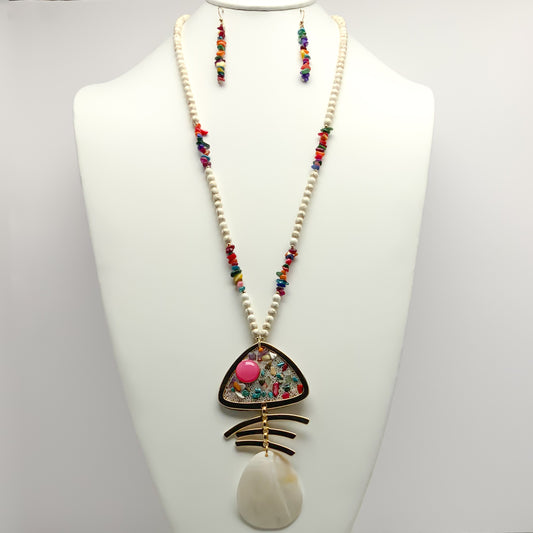 Beads and Fish Necklace Set