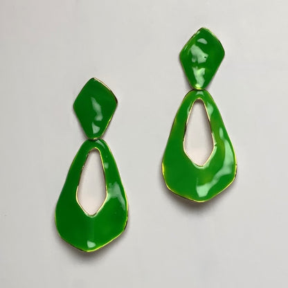 Rhombus Drop Clip-on Earrings