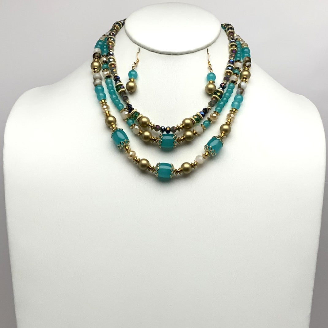 Chunky Crystal Unique Necklace Set