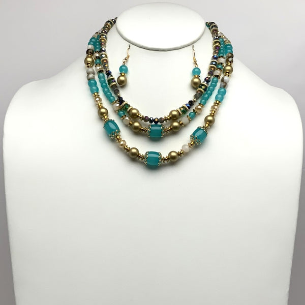 Chunky Crystal Unique Necklace Set
