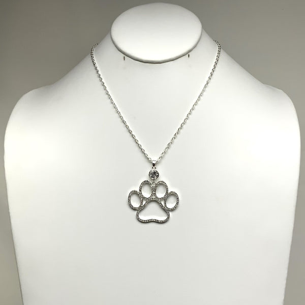Crystal Paw Print Necklace