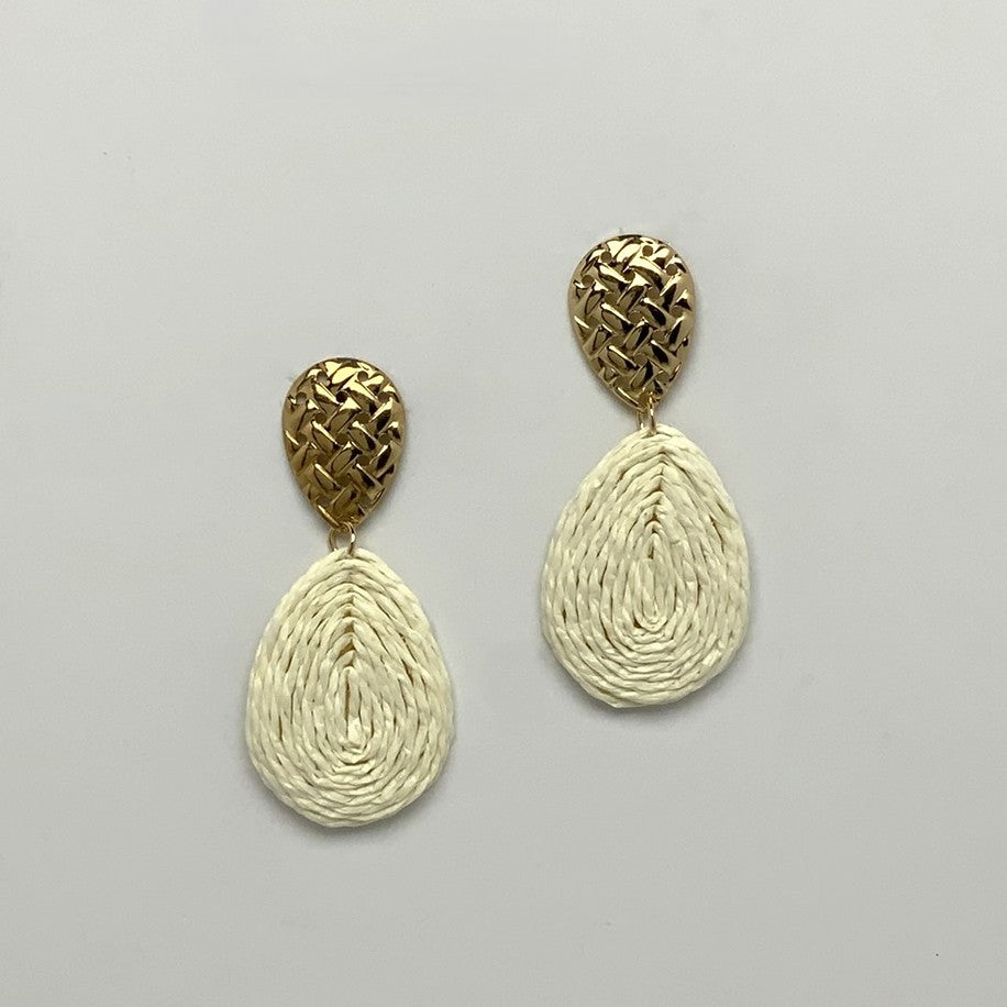 Paper Twine Teardrop Earrings