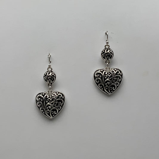 Western Heart Drop Earrings