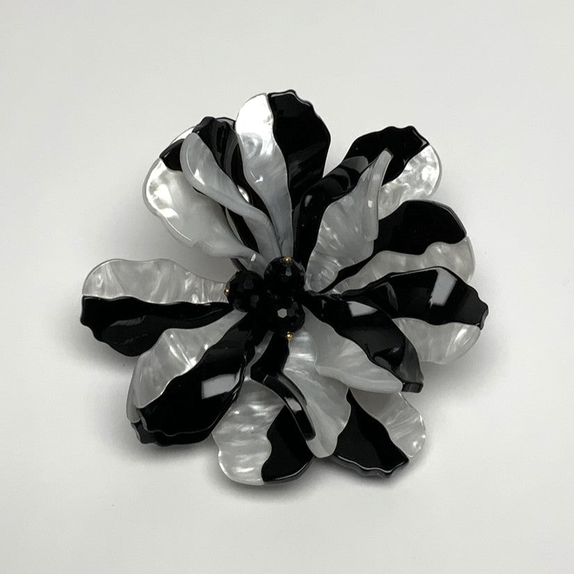 Curved Flower Lucite Pin