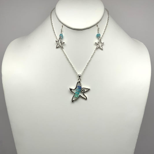 Beaded Starfish Necklace Set