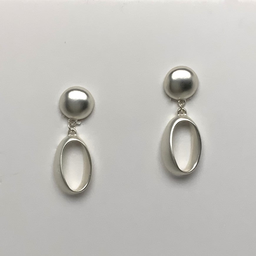 Circle Oval Drop Clip On Earrings