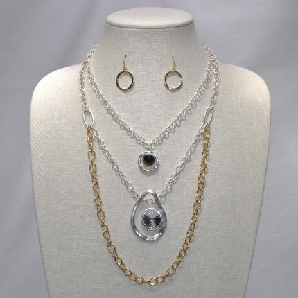 Triple Layer Chain with Teardrop
