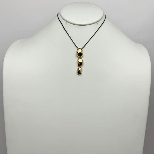 Three Metal Drop Cord Necklace