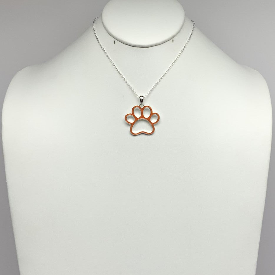 Paw Print Outline Necklace