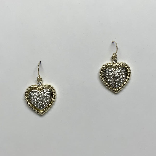 Gold Plated Crystal Heart Earrings
