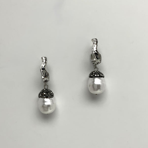 Pearl Crystal Drop Earrings