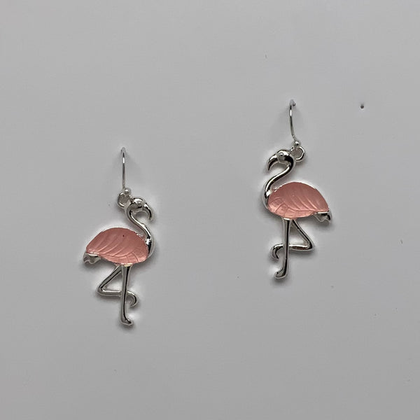 Matte Enamel Flamingo Earrings