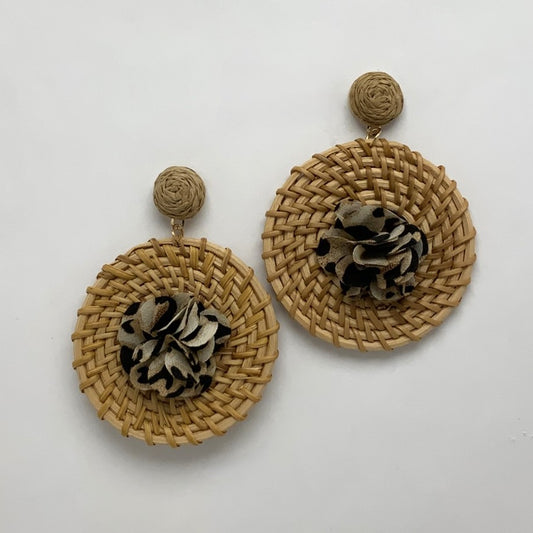Bamboo Fabric Center Statement Earrings