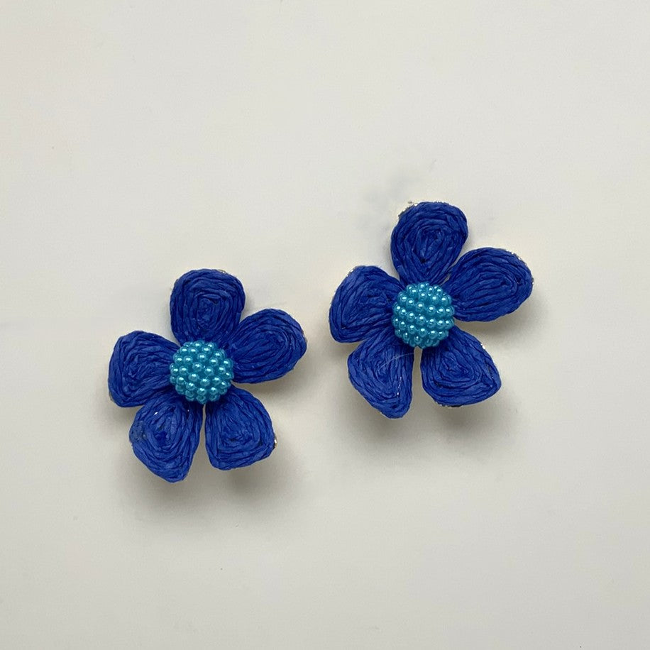 Wicker/Straw Flower Earring
