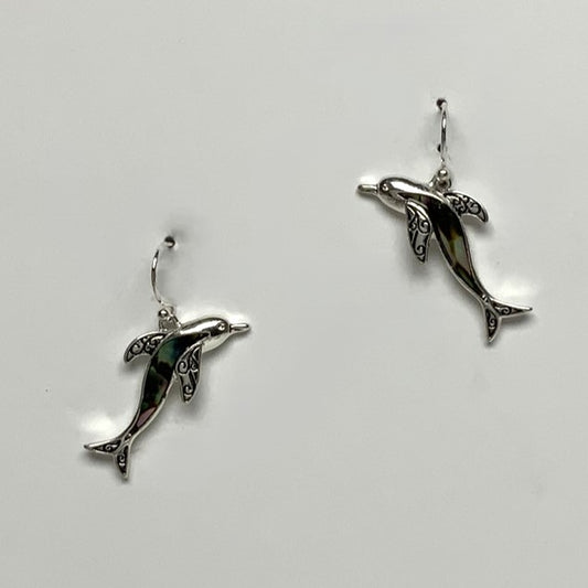 Enamel Filled Dolphin Earrings