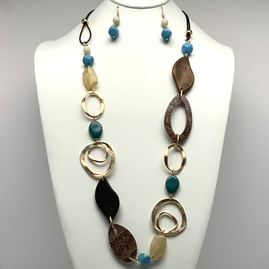 Rustic Snake Skin Necklace Set