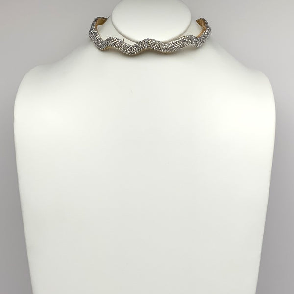 Wavy Rhinestone Bling Choker