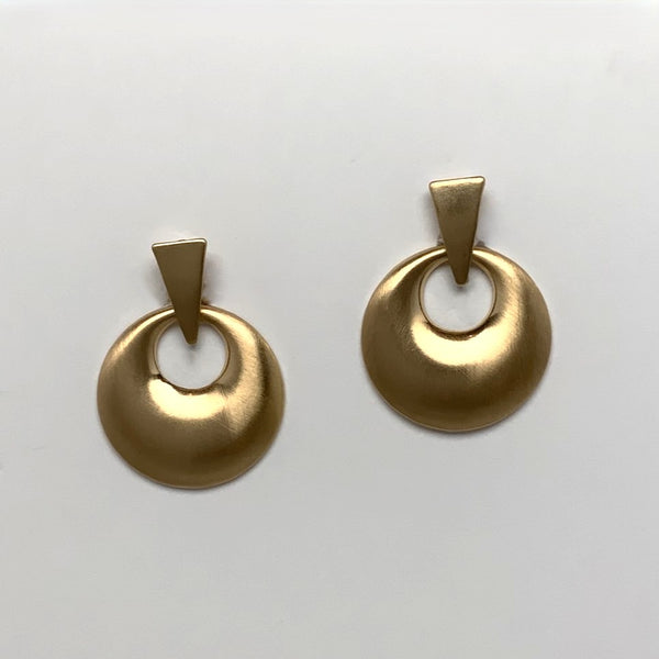 Smooth Finish Circle Triangle Clip On Earrings