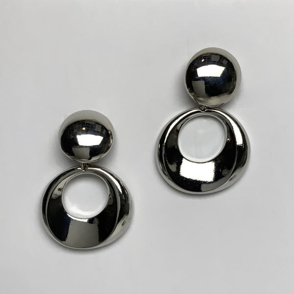 Clip-on Circle Drop Earrings