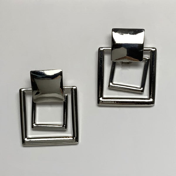 Clip-on Square Outline Earrings