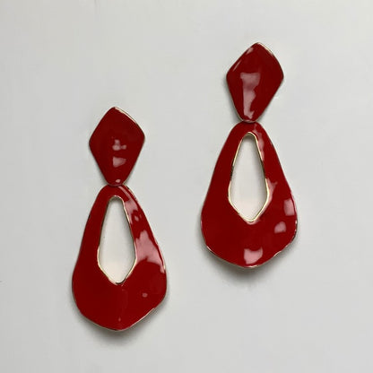 Rhombus Drop Clip-on Earrings