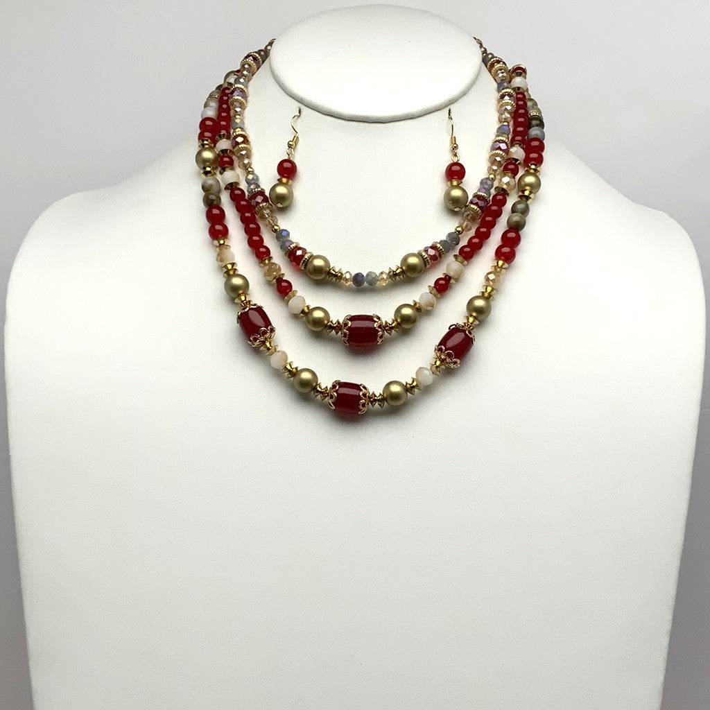 Chunky Crystal Unique Necklace Set