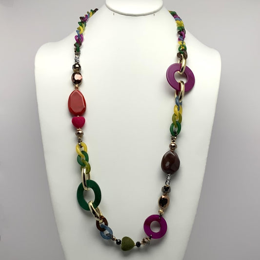 Funky Lucite Drop Necklace