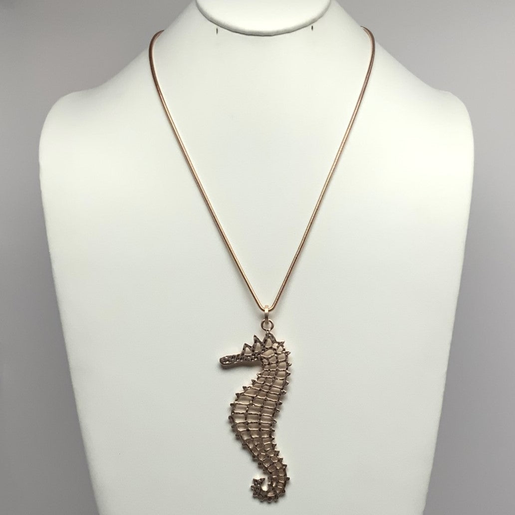 Long Snake Chain with Large Seahorse