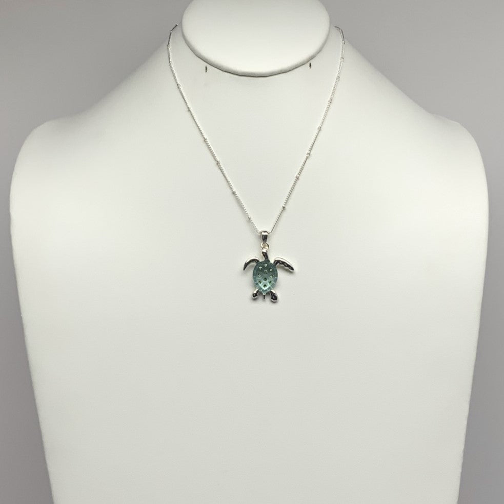 Rhinestone Turtle Necklace