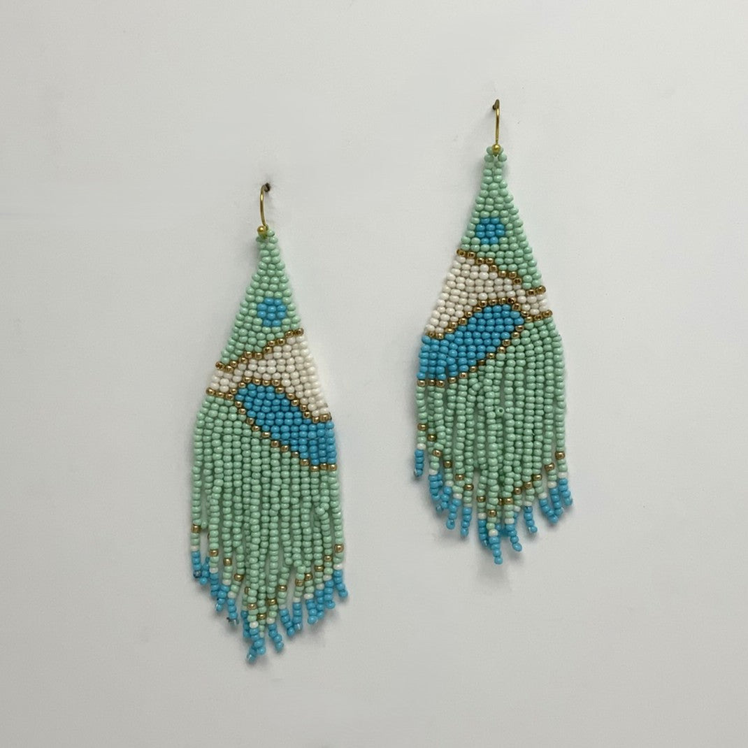 Beaded Design Tassel Earrings