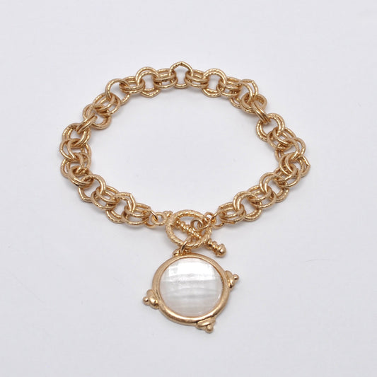 Pendant Charm Chain Toggle Clasp Bracelet