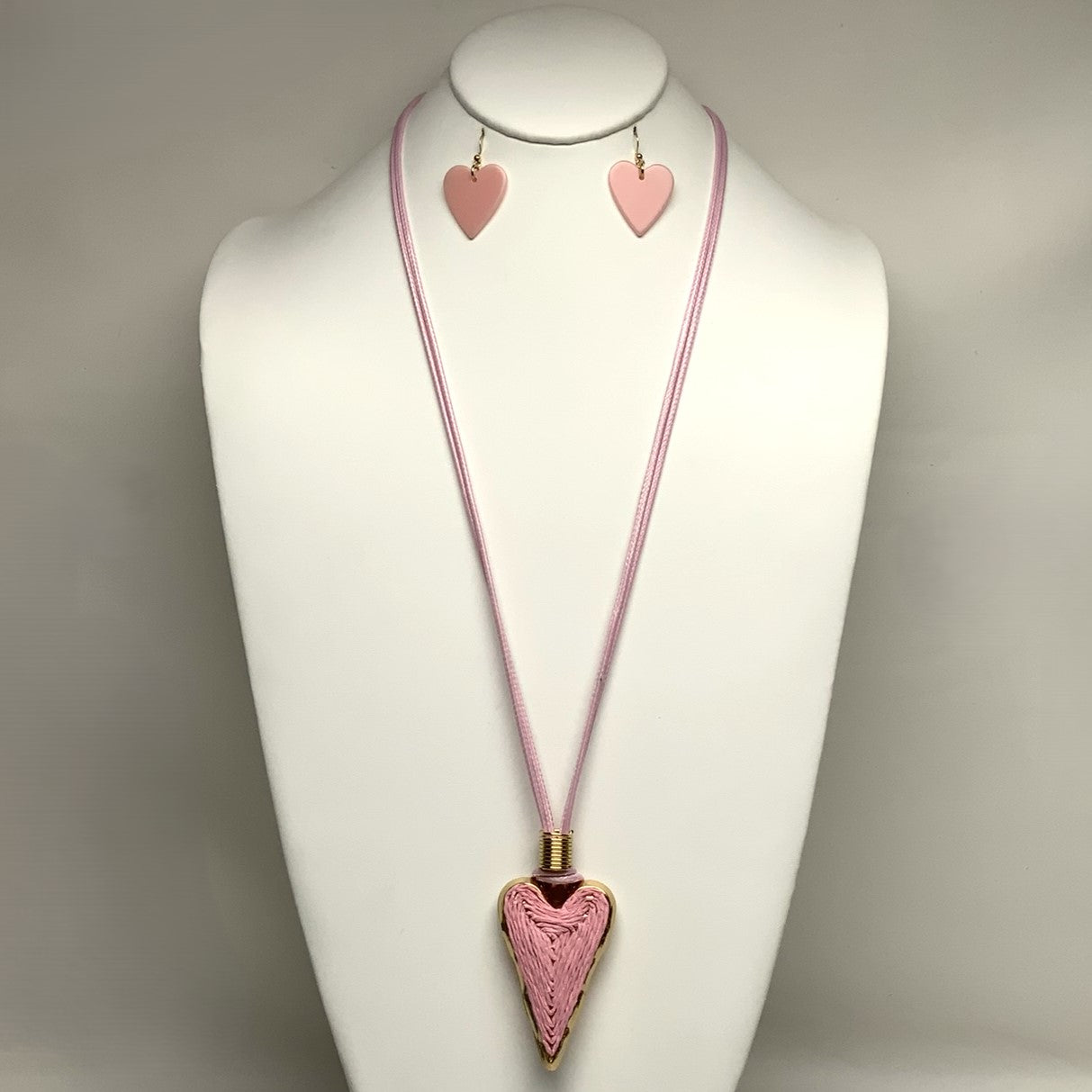 Heart Cord Necklace Set