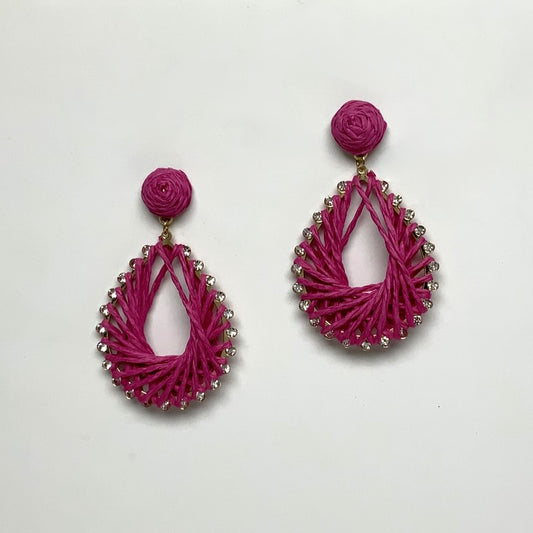 Wrapped Crystal Teardrop Earrings