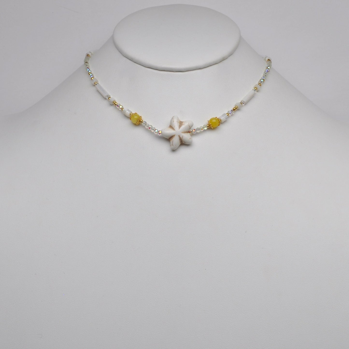 Crystal Bead Mix Starfish Necklace